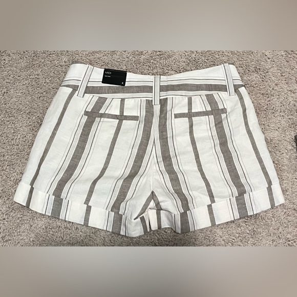 EXPRESS MIDI linen striped shorts size O - Picture 3 of 11